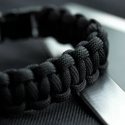 Produktbild von Survival Armband Schwarz 22mm L