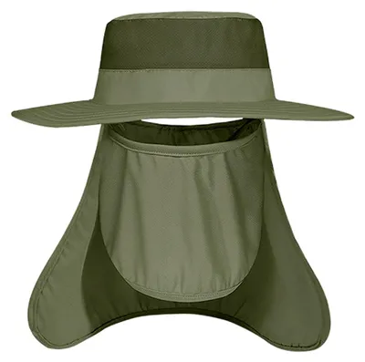 Produktbild von Anglerhut, Outdoor-Sonnenhut mit breiter Krempe, UV-Schutz, Gesichtsschutz und Nackenschutz