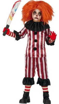 Immagine prodotto di Clown spaventoso divertente costume Halloween bambini fantasia festa, taglia: 110/116 colore: nero
