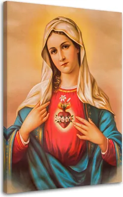 Produktbild von Leinwandbild herz der jungfrau maria 80x120 cm Feeby farbe wandbild bereit zum aufhängen
