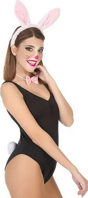 Image de Bandeau Rose Lapin Couple Pompon