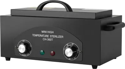 Obrázok produktu pre Sterilizátor horúcim vzduchom – pre nástroje na nechty – výkon 300 W – časovač 0–60 min – teplota 50–220 °C – čierna farba