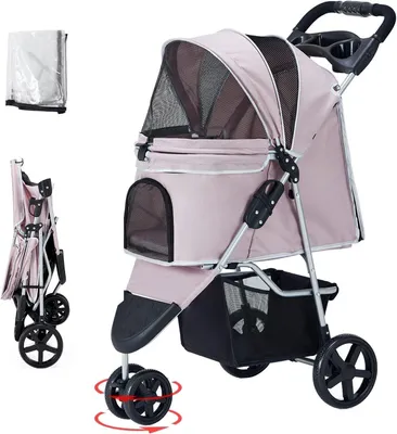 Produktbild von Faltbarer Hunde-Buggy bis 15 kg mit Aufbewahrungskorb