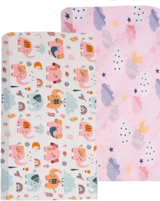 Imagen del producto de Sábanas bajeras para cuna de bebé, juego de 2 unidades, 60 x 120 cm, de microfibra, para cuna de bebé