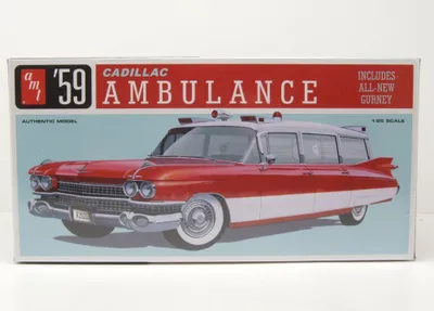 Obrázok produktu pre AMT 1395 Cadillac Ambulance 1959 Plastový model v mierke 1:25