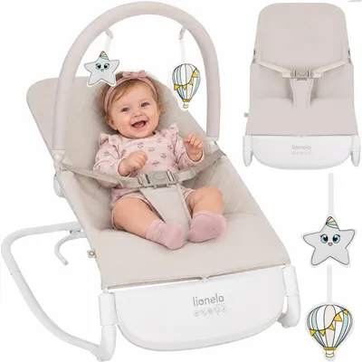 Image de Bébé-transat électrique Lionelo Vinci, avec capteur de mouvement, minuterie et mélodies - Beige