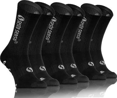 Produktbild von Sesto Senso Sportliche Trainingssocken 3er Pack - Bequeme Baumwollsocken mit Temperaturregulierung, Elastische Passform, Verstärkungen für Langlebigkeit, Uni, Ideal für Verschiedene Sportarten, Schwarz 35-38