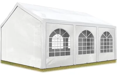 Obrázek produktu pro Párty stan 3x6 m pavilonový stan plachta PE 450 N zahradní párty stan nepromokavý bílá