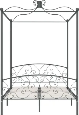 Produktbild von "2026 Aktion"Himmelbett-Gestell - CLORIS - Doppelbett - Robust und langlebig - Grau Metall 140 x 200 cm - Einfache Montage -  - NeuMöbel9319162