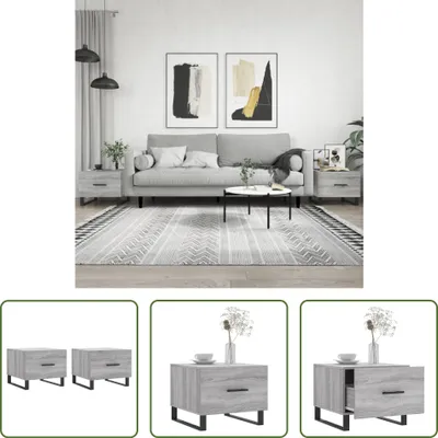 Produktbild von The Living Store Couchtische 2 Stk. Grau Sonoma 50x50x40 cm Holzwerkstoff