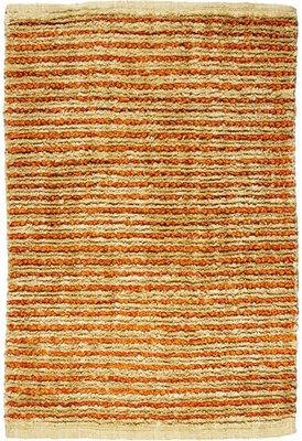 Zdjęcie produktu dla Dywan z juty i bawełny w kolorze beżowym i pomarańczowym, 60 x 90 cm