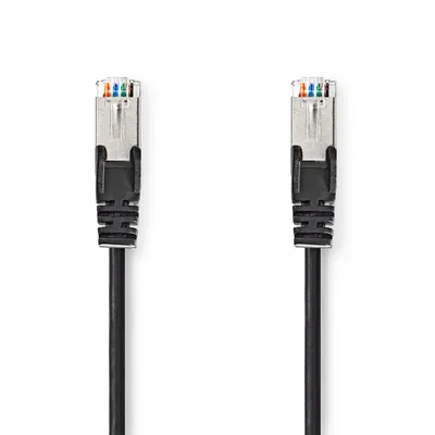 Immagine prodotto di Cavo di rete CAT5e | SF/UTP | RJ45 maschio | RJ45 maschio | 5,00 m | Rotondo | PVC | Nero | Etichetta