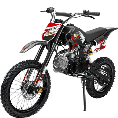 Produktbild von Actionbikes Motors Kinder Crossbike JC125 | Benzin Jungend Motorrad - Motorcross - Stollenreifen - Pocketbike - Dirtbike - Cross Bike (Schwarz)