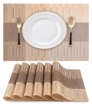 Zdjęcie produktu dla Zestaw 6 sztuk podkładek stołowych - Wykonane z tkanego winylu (45 x 30 cm)