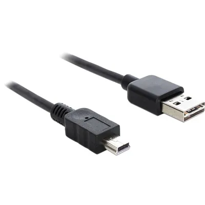 Obrázek produktu pro DeLOCK 3m USB 2.0 A - mini USB m/m, 3 m, USB A, Mini-USB B, USB 2.0, Samec/samec, Černá