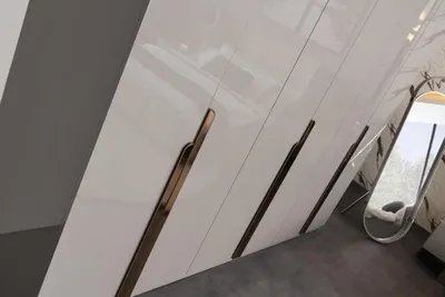 Produktbild von Kommode Standspiegel Kleiderschrank Hochglanz Edelstahl Schlafzimmer Grau