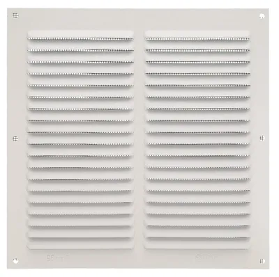 Produktbild von Amig Lüftungsgitter aus Aluminium, mit Moskitonetz, Maße: 200 x 200 mm, Weiß