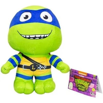Produktbild von Teenage Mutant Ninja Turtles Leonardo Plüschtier 28 cm – offiziell lizenzierte TMNT Plüschfigur Leo Blau – weiches Kuscheltier für Kinder und Fans