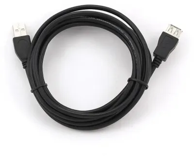 Obrázok produktu pre Gembird 3m USB 2.0 A M/FM, 3 m, USB A, USB A, USB 2.0, Samec/Samica, Čierna