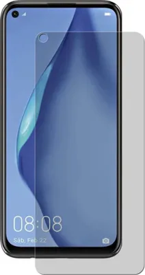 A screen protector is placed over a smartphone screen.