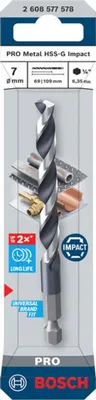 Immagine prodotto di Punta elicoidale Bosch PRO Metal HSS-G Impact, 7 x 69 x 109 mm