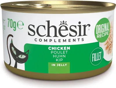 Image de SCHESIR Adult nourriture humide pour chats en gelée, filets de poulet, 70 g