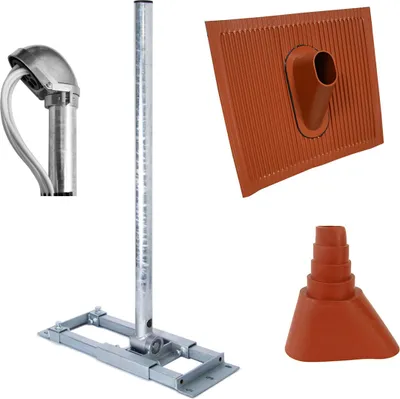 Produktbild von PremiumX DELUXE X90-48 Dachsparrenhalter 90cm Mast Kappe Dachabdeckung rot