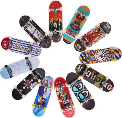 Zdjęcie produktu dla Tech Deck Fingerboard - Deskorolka na 1 palec z oryginalnym designem deskorolki - różne grafiki, fajne akcesoria. Wybór losowy