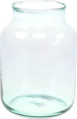 Produktbild von Blumenvase - transparent/grau - recyceltes Glas - 30 x 21 cm