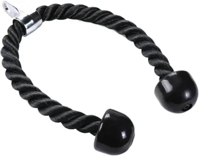 Produktbild von Trizeps-Seil – Kabelzubehör – Krafttraining – Verbesserter Griff – 70 cm – Schwarz