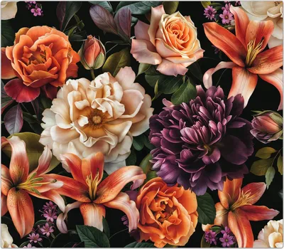 Produktbild von Spritzschutz Herdabdeckplatte Schneidebrett aus Glas Blumenpracht 1-Teilig (60x52cm)