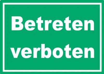 Produktbild von Betreten verboten Schild grün-weiß A5 (148x210mm)