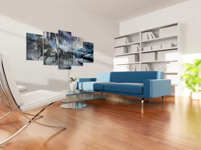 Produktbild von Akustikbild Abstrakt 200x100 cm Bilder Akustikschaum Hochleistungsschallabsorber Schallschutz Leinwand 5 tlg Wandbild Raumakustik Schalldämmung 020116-13