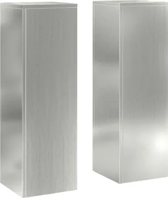 Two identical silver plant stands are shown side-by-side against a white background.