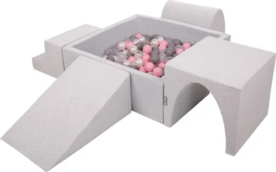 Produktbild von KiddyMoon Spielplatz Aus Schaumstoff Mit 200 Bälle 7cm Hindernisläufen Version 3 Quadrat Bällebad Mit Bunten Bällen Für Babys Und Kinder