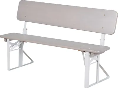 Produktbild von roba Outdoor Party-Garnitur für Kinder - Kindersitzgruppe mit Lehne aus Holz grau lasiert - 2 Bänke + 1 Tisch - Klappbare Sitzmöbel ab 24 Monaten