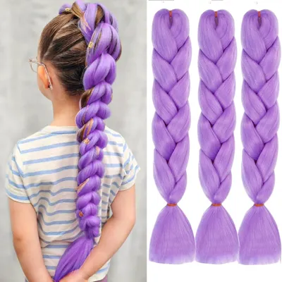 Produktbild von Kunsthaar FlechtExtensions Jumbo Braid 3 Stücke Hellviolett 24 Zoll 100g Kanekalon
