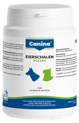 Productafbeelding van Canina Eierschalenpoeder, voor katten/honden, poeder, bevordert de botgezondheid, tandverzorging, spiergezondheid, universeel, calcium, pot
