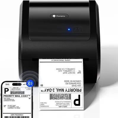 Produktbild von Phomemo D520BT Bluetooth Thermodrucker - DHL Etikettendrucker für Etiketten 4X6 Label Printer für Barcode Versandetiketten Kompatibel mit UPS,FedEx et