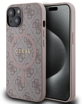 Obrázok produktu pre Originálne puzdro GUESS GUHMP14SG4GFRP vhodné pre iPhone 14 (kompatibilné s Magsafe / 4G Ring classic logo / ružové)