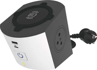 Legrand prodlužovací kabel 2 m / 2 zásuvky / s USB / bílá-černá / PVC / 1,5 mm2
