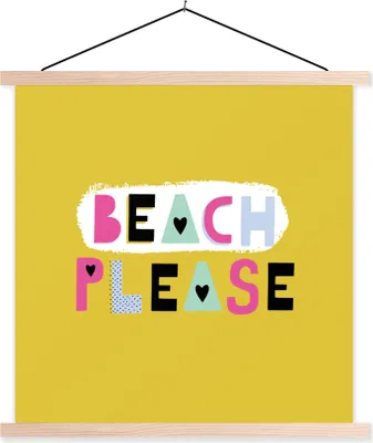 Produktbild von MuchoWow® Textilposter Sommer - Rosa - Zitat 40x40 cm mit holzfarbenen Rahmen - Posterleiste