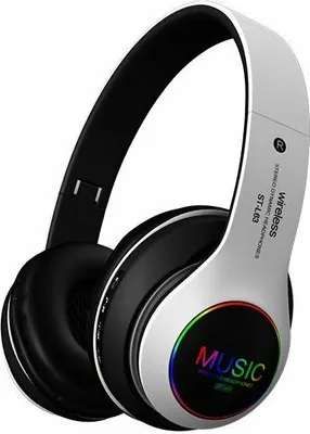 Image de Casque sans fil Bluetooth 5.0 Casque pliable Ecouteurs Bruit Annuler Casque sport argent blanc