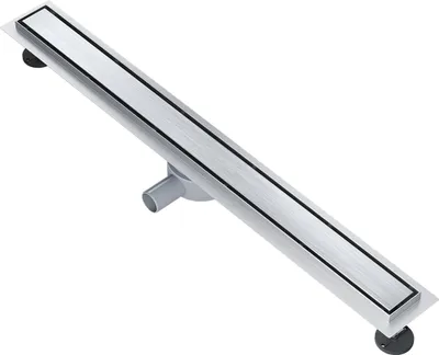 Produktbild von SONNI 90cm Bodenablauf flach Duschrinnen, 360° verstellbarer Siphon, Edelstahl 2 in 1 Design, mit Geruchsstop und Haarsieb Randablauf