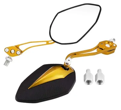 Obrázok produktu pre Sada motocyklových spätných zrkadiel, 1 pár, 8 mm/10 mm, univerzálne, koncovky riadidiel, zlatá/chróm