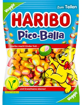 Obrázek produktu pro Haribo Pico Balla ovocné žvýkačky s cukrářskou náplní Veggie 160g