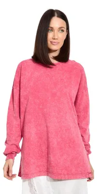 Immagine prodotto di Maglia a maniche lunghe da donna - Oversize - Stonewash - 100% cotone - Comodità e stile