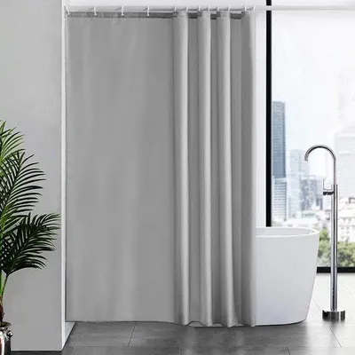 Zdjęcie produktu dla Odporne na pleśń zasłony prysznicowe z poliestru, wodoodporne, nadające się do prania, do łazienki lub pod prysznic, 180 x 210 cm, długie, szare.