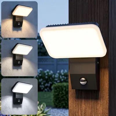 Außenwandlampe 32 W schwarz mit Fernbedienung