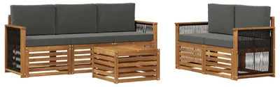 Produktbild von Sofagarnituren mit Kissen 6 pcs Massivholz Akazie